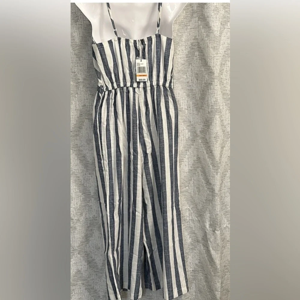 Kensie Blue and White Striped Jumpsuit  Size Small NWT - Picture 3 of 4